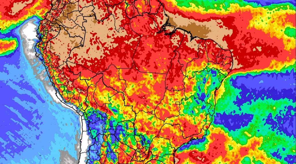 Previsão do tempo: tendência de chuva para dez dias no Brasil