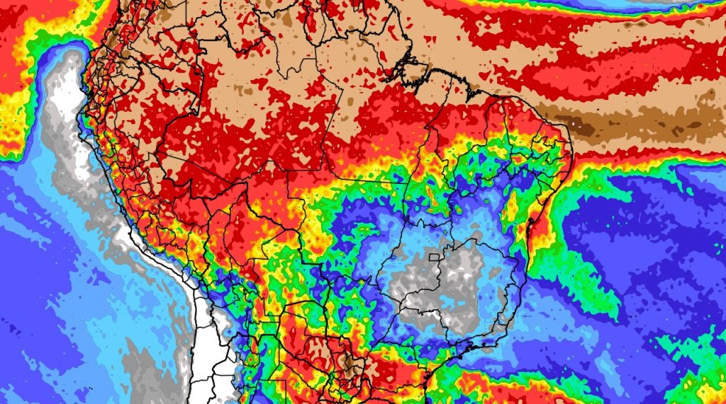 Previsão do tempo: tendência de chuva para dez dias no Brasil
