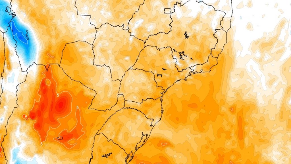 Ar quente cobre todo Centro-Sul do país com 35ºC ou mais em seis estados