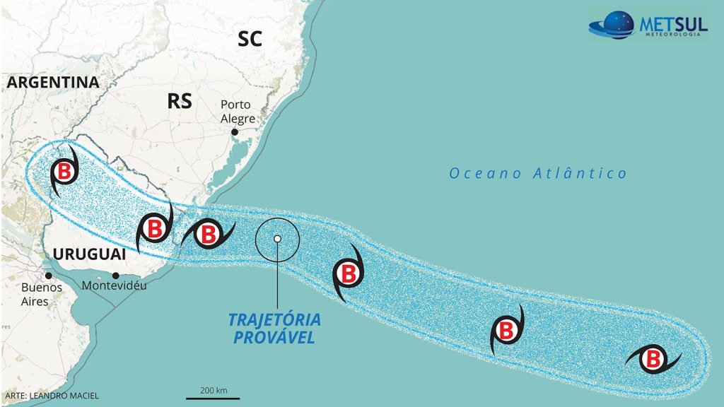 Veja a trajetória do ciclone e quais cidades estão na rota do vento forte