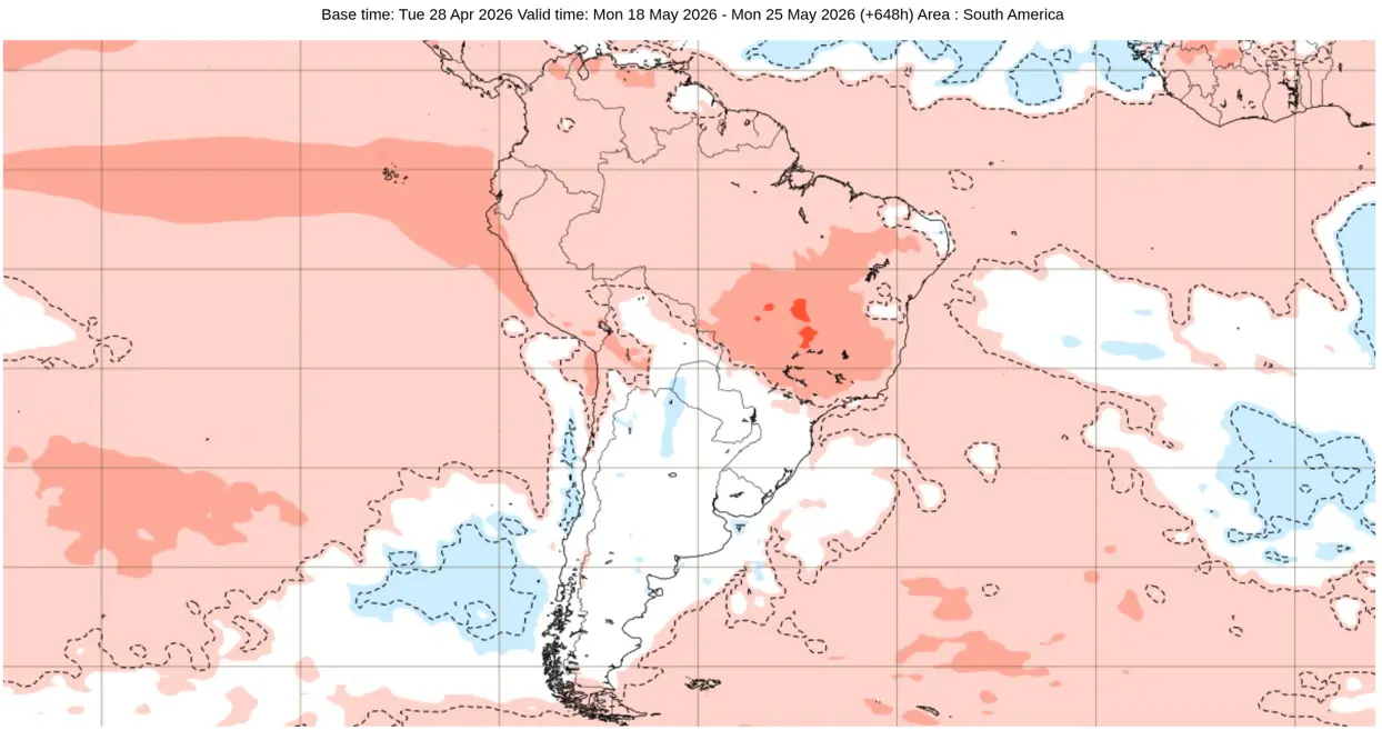 Mapa de anomalia de temperatura do modelo de clima europeu