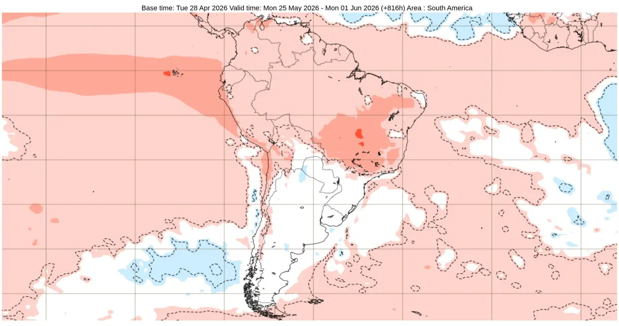 Mapa de anomalia de temperatura do modelo de clima europeu