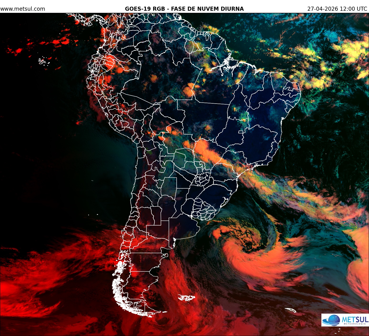 Imagem de satélite do ciclone