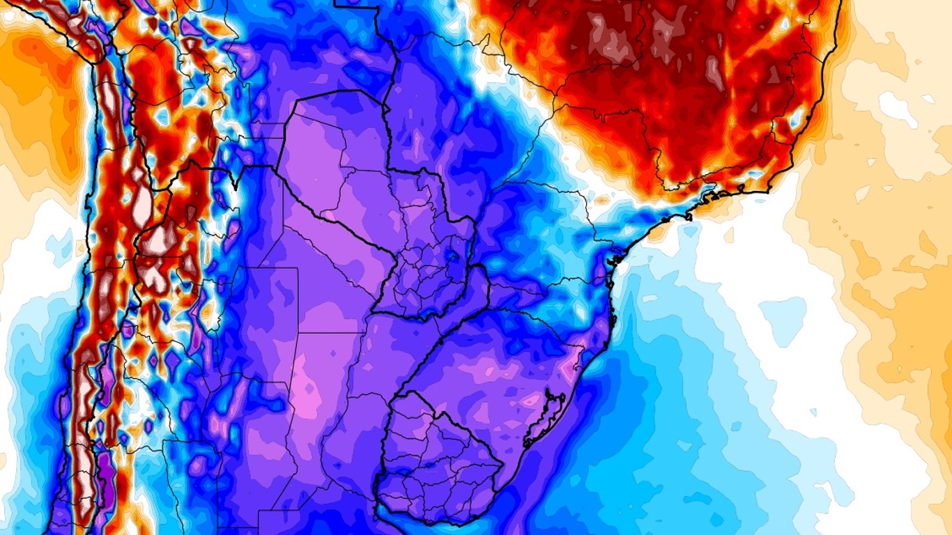 Corredor polar se abre e traz onda de frio intensa para o sul do Brasil
