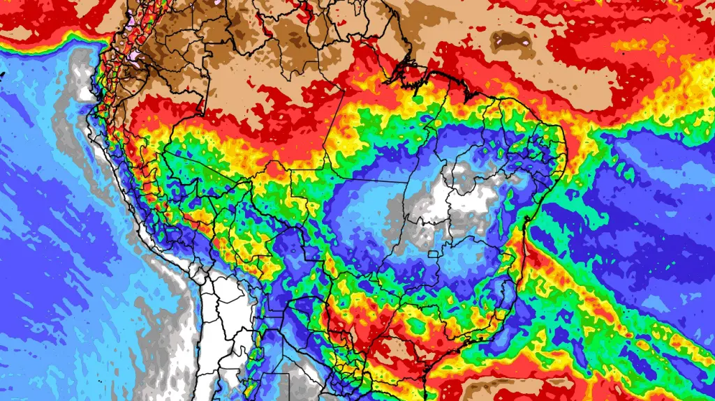 Previsão do tempo: tendência de chuva para dez dias no Brasil