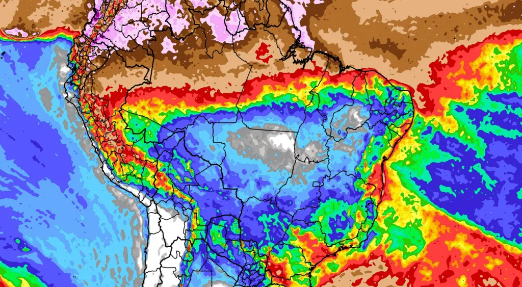 Previsão do tempo: tendência de chuva para dez dias no Brasil