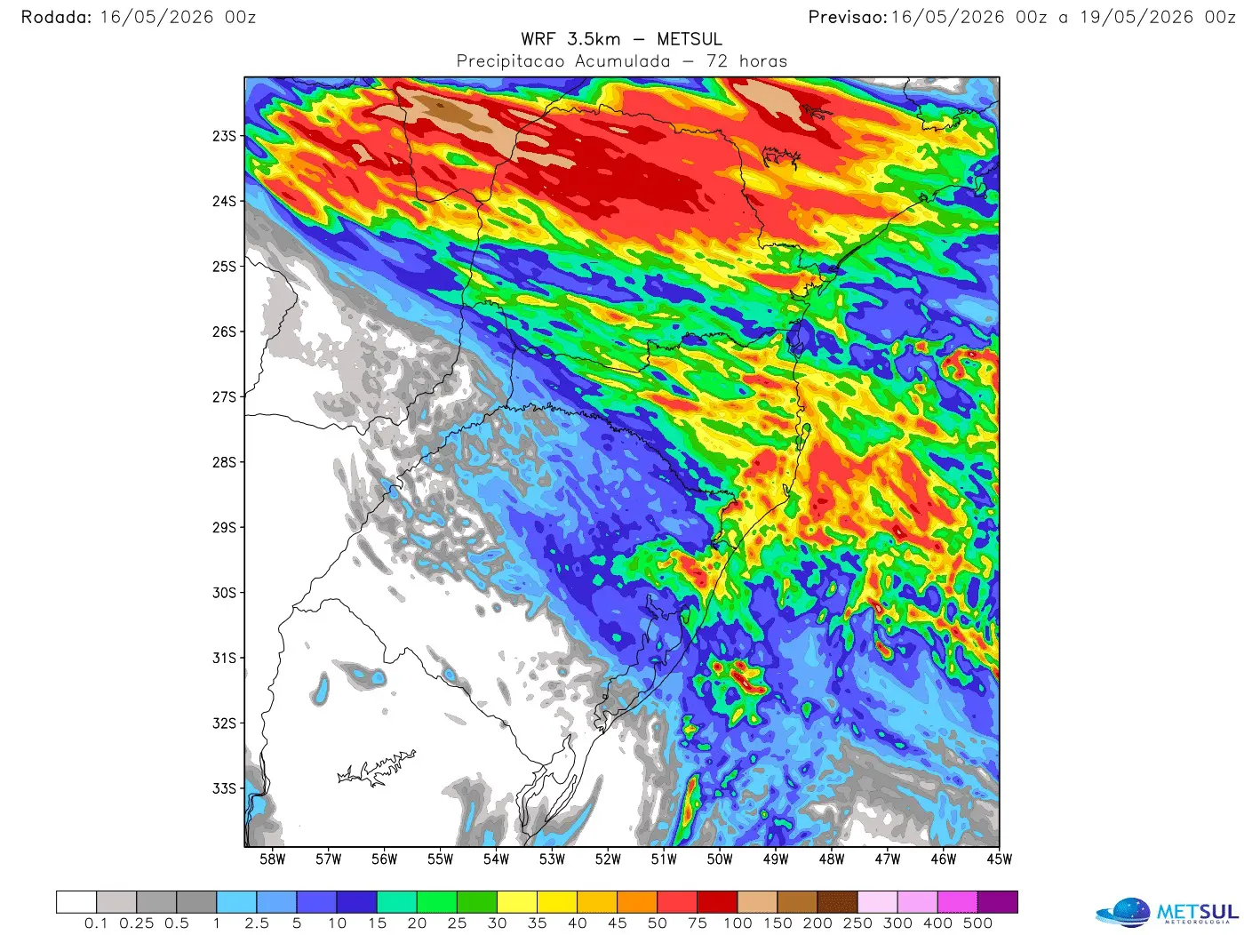 Mapa de chuva do WRF