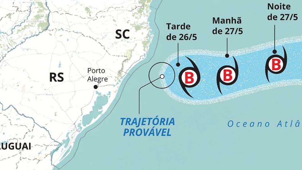 Ciclone vai mexer com o tempo no Sul e no Sudeste; veja a trajetória