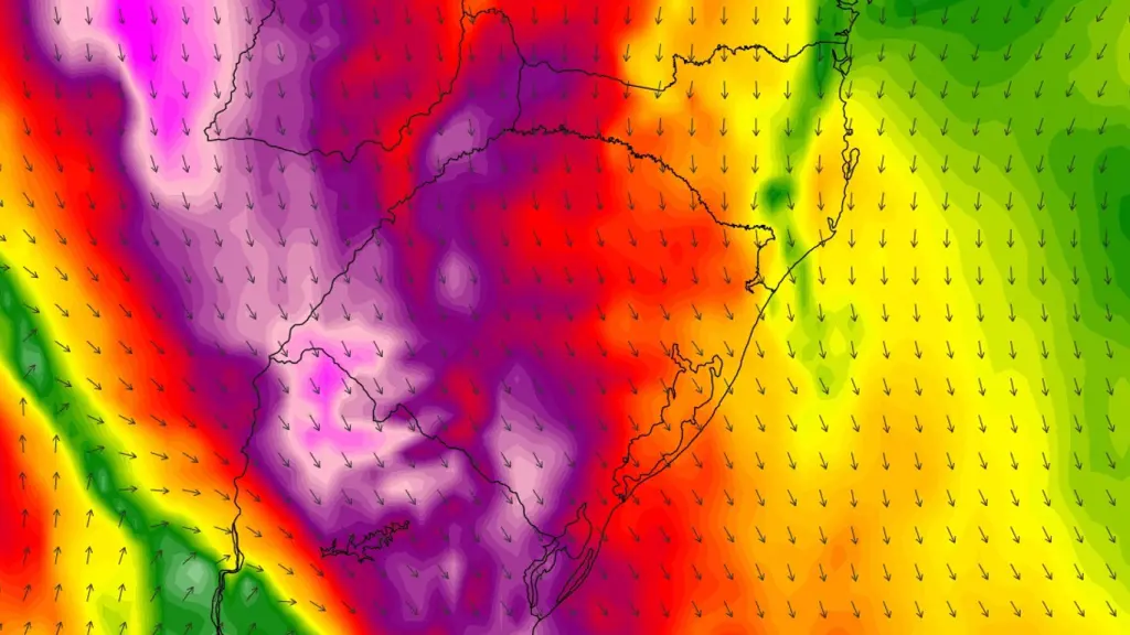 Poderosa corrente de jato vai trazer vento Norte forte a intenso