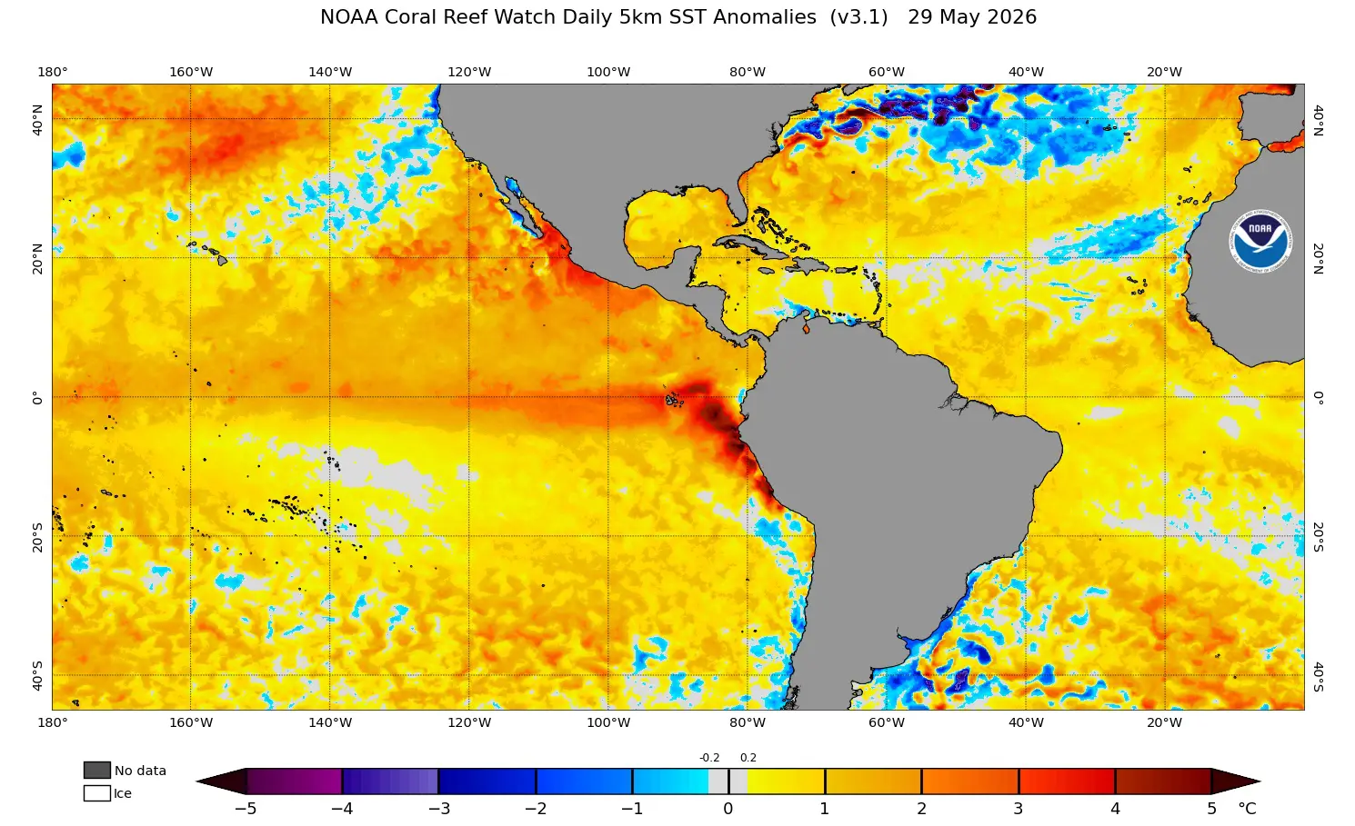 Mapa do El Niño que vai impactar o clima em junho
