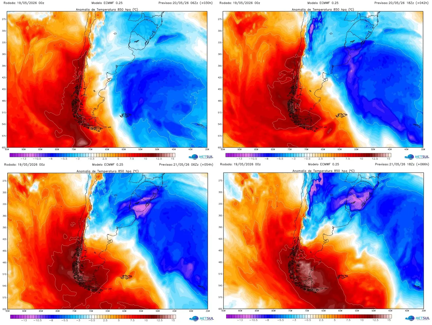 Mapas mostram avannço do reforço de ar polar