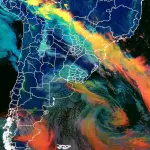 Onda de frio: imagem de satélite clássica de inverno na América do Sul