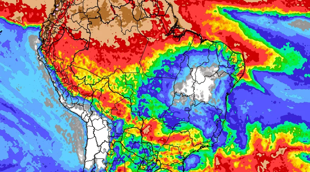 Previsão do tempo: tendência de chuva para dez dias no Brasil