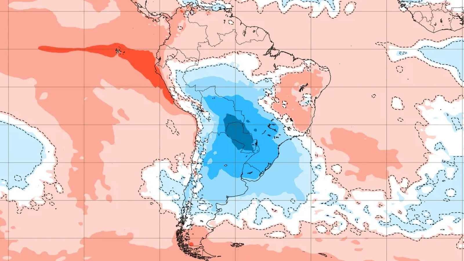 Mapa da massa de ar frio de origem polar