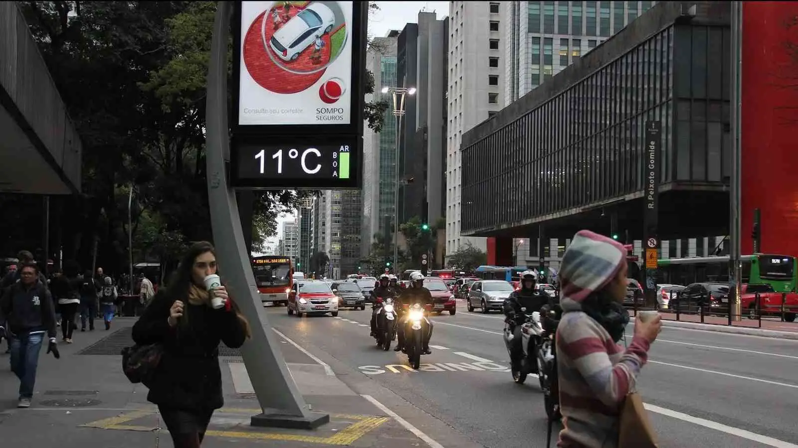 Foto mostra frio em São Paulo
