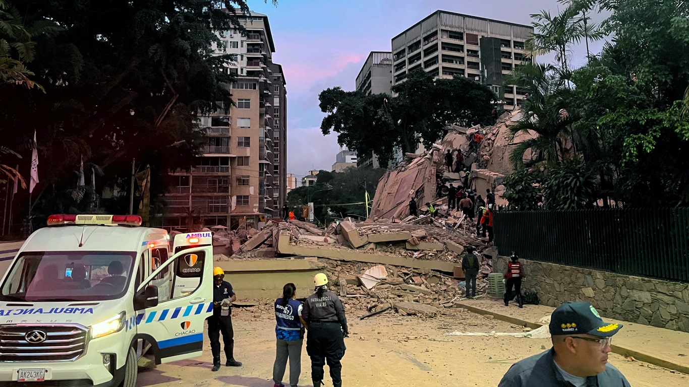 Foto mostra o terremoto em Caracas