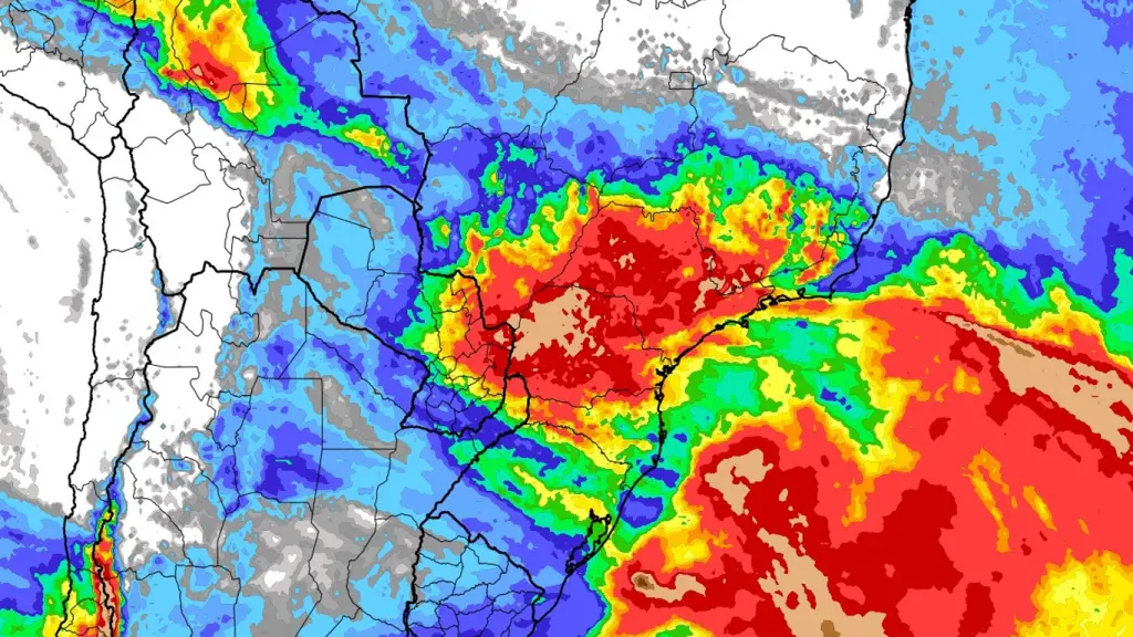 Episódio de chuva vai atingir 11 estados com volumes de até 100 mm