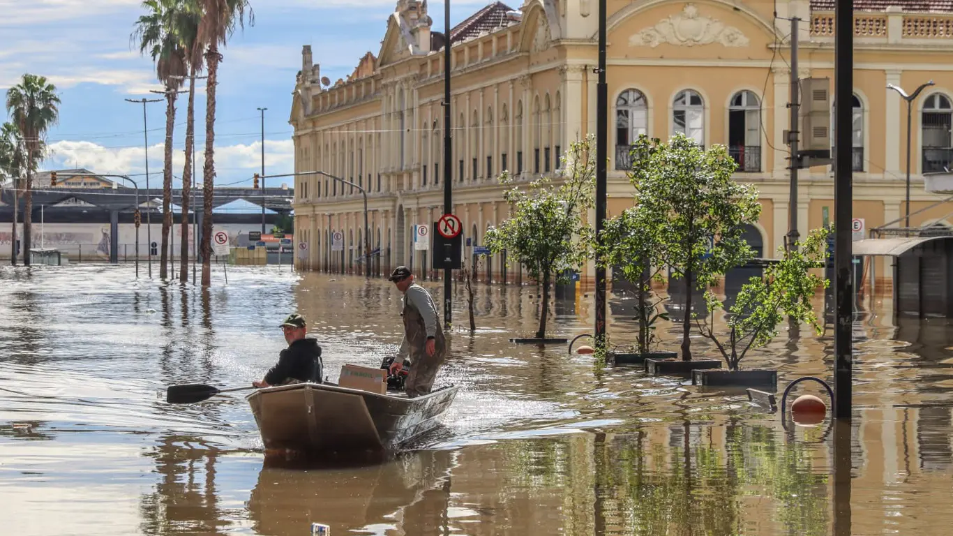 Foto da enchente de 2024 em Porto Alegre