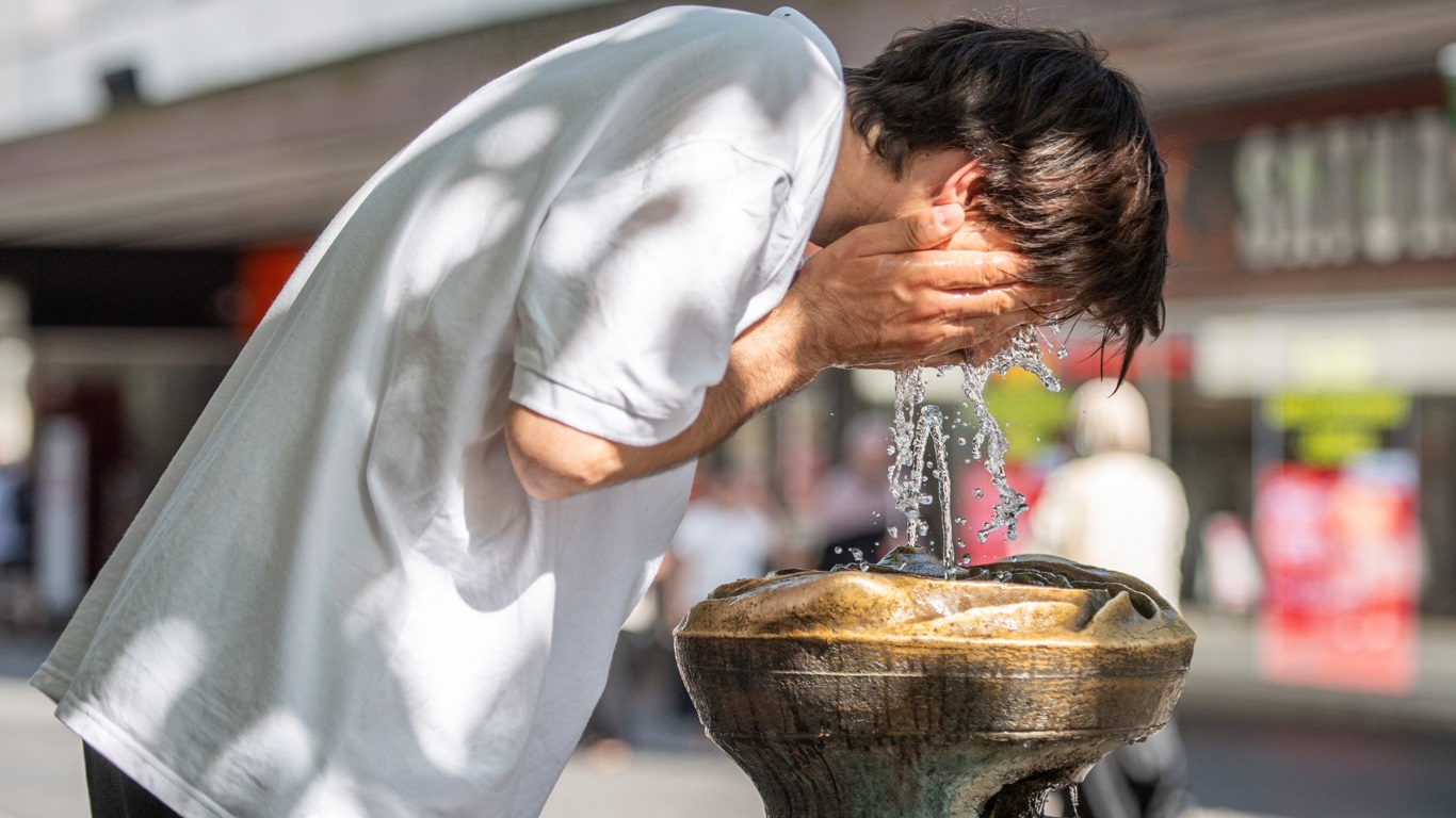 Foto mostra o calor na Alemanha