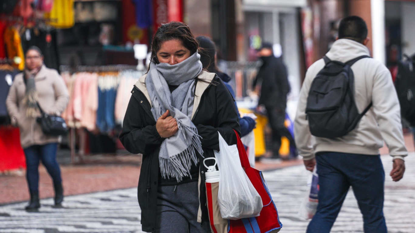 Foto mostra o frio em Porto Alegre