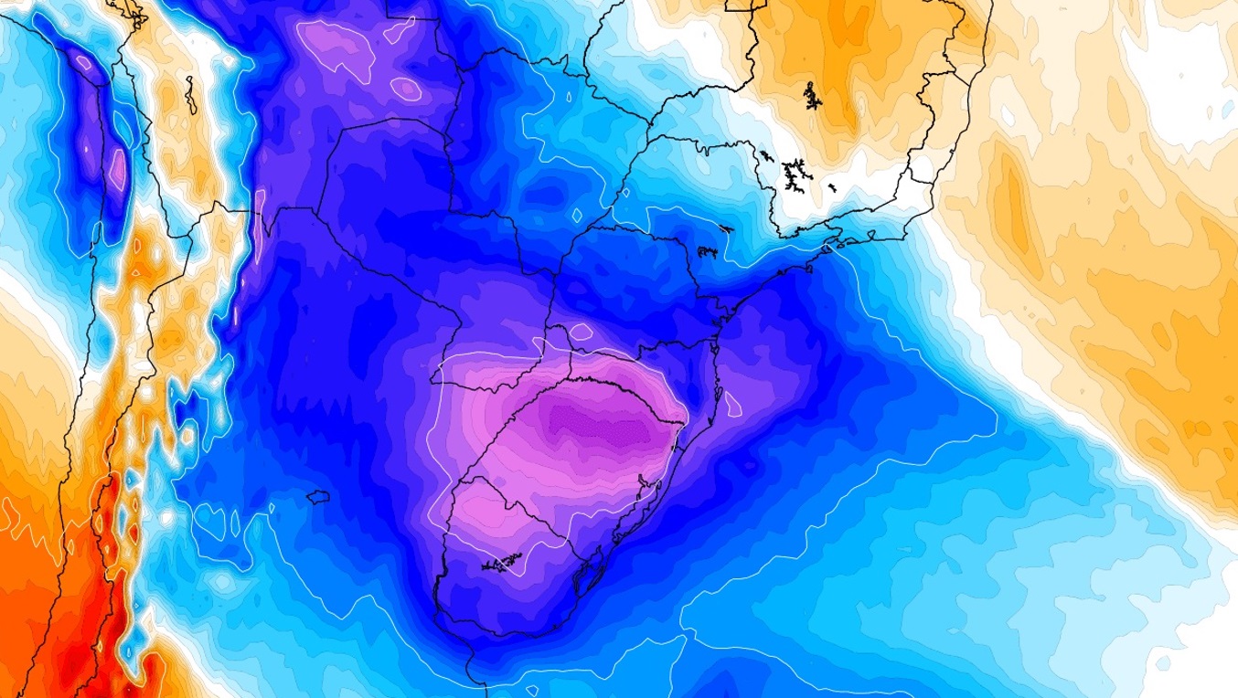 Prepare-se para o maior frio do ano até agora com até -8ºC Intensa massa de ar frio atuará na semana que vem no Sul do Brasil com temperaturas significativamente baixas