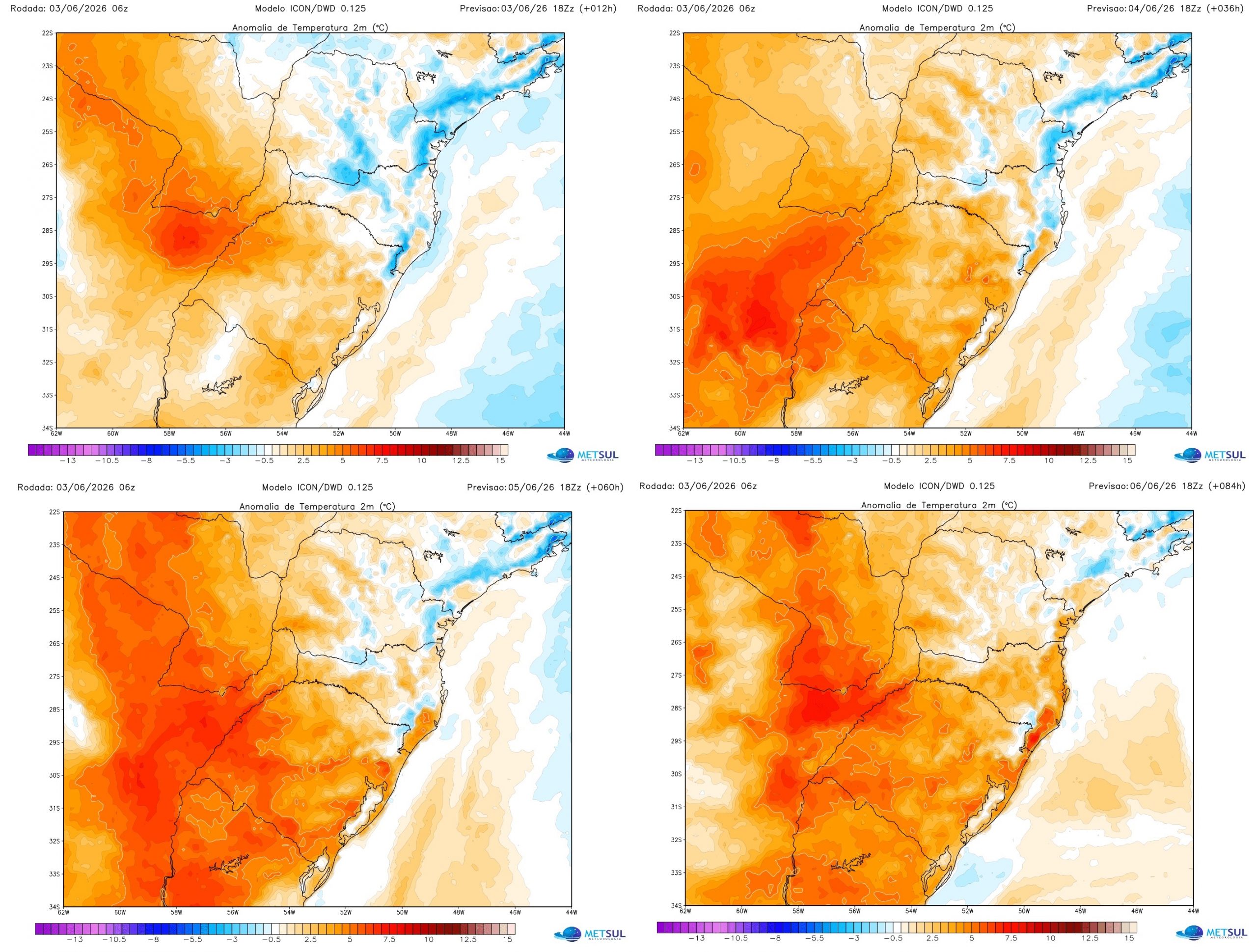 Mapas de temperatura com ar quente 