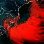Satélite registra a formação de ciclone no Sul do Brasil