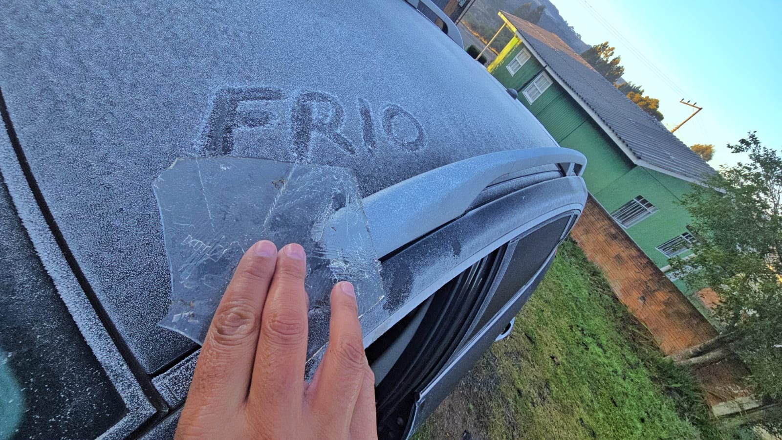 Foto mostra o frio em Santa Catarina