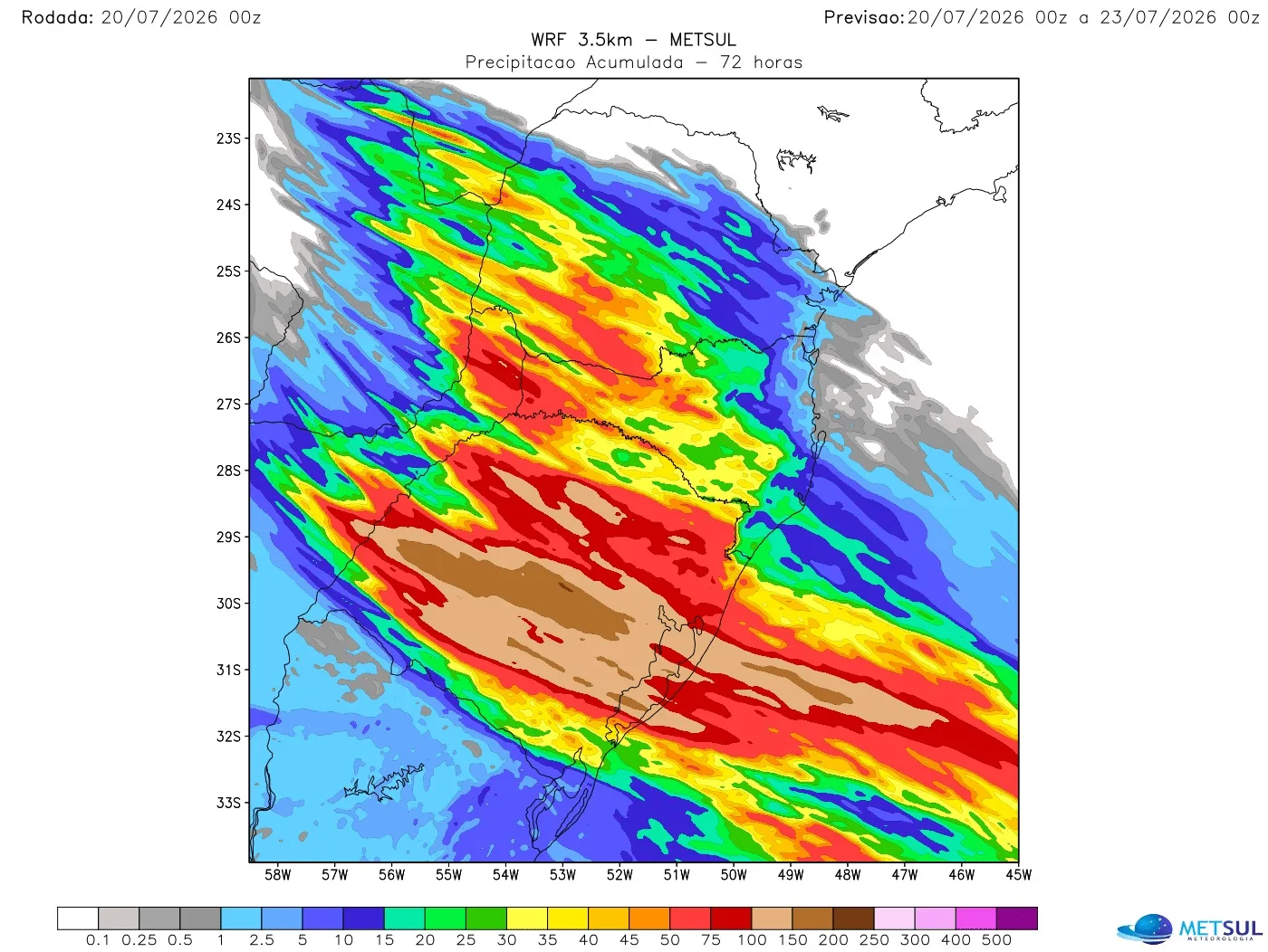 Mapa de chuva do WRF