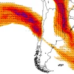 Poderoso rio atmosférico se aproxima da América do Sul