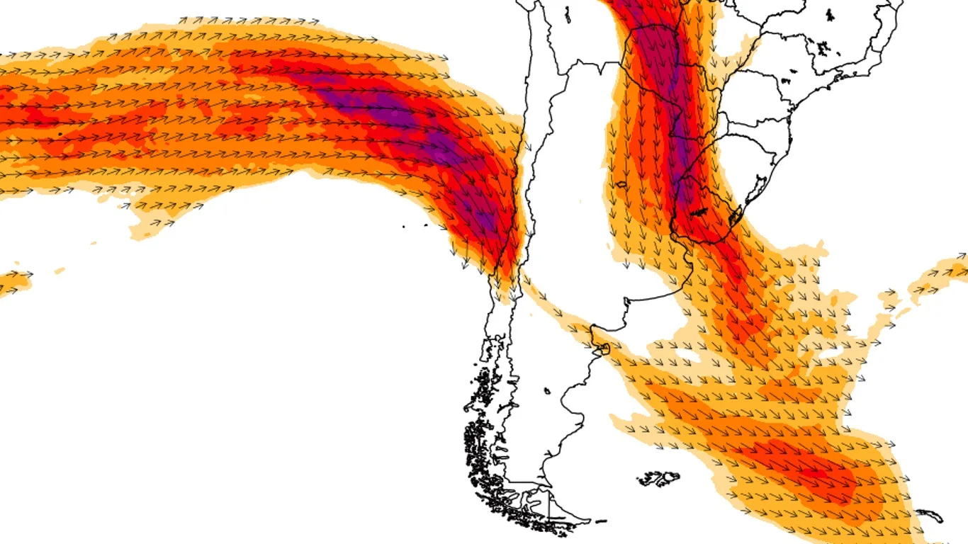 Poderoso rio atmosférico se aproxima da América do Sul Rio atmosférico que avança pelo Pacífico se aproxima da América do Sul e vai atingir duramente o Chile nos próximos dias