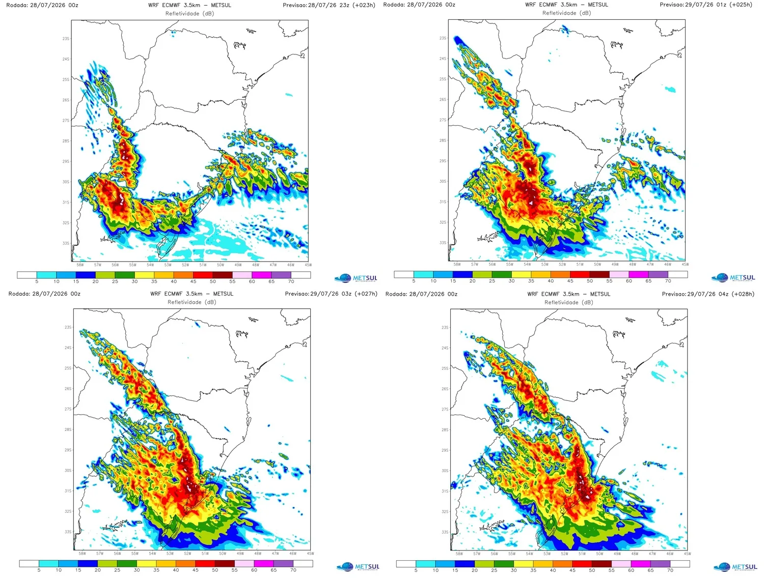 Mapas mostram evolução das tempestades 