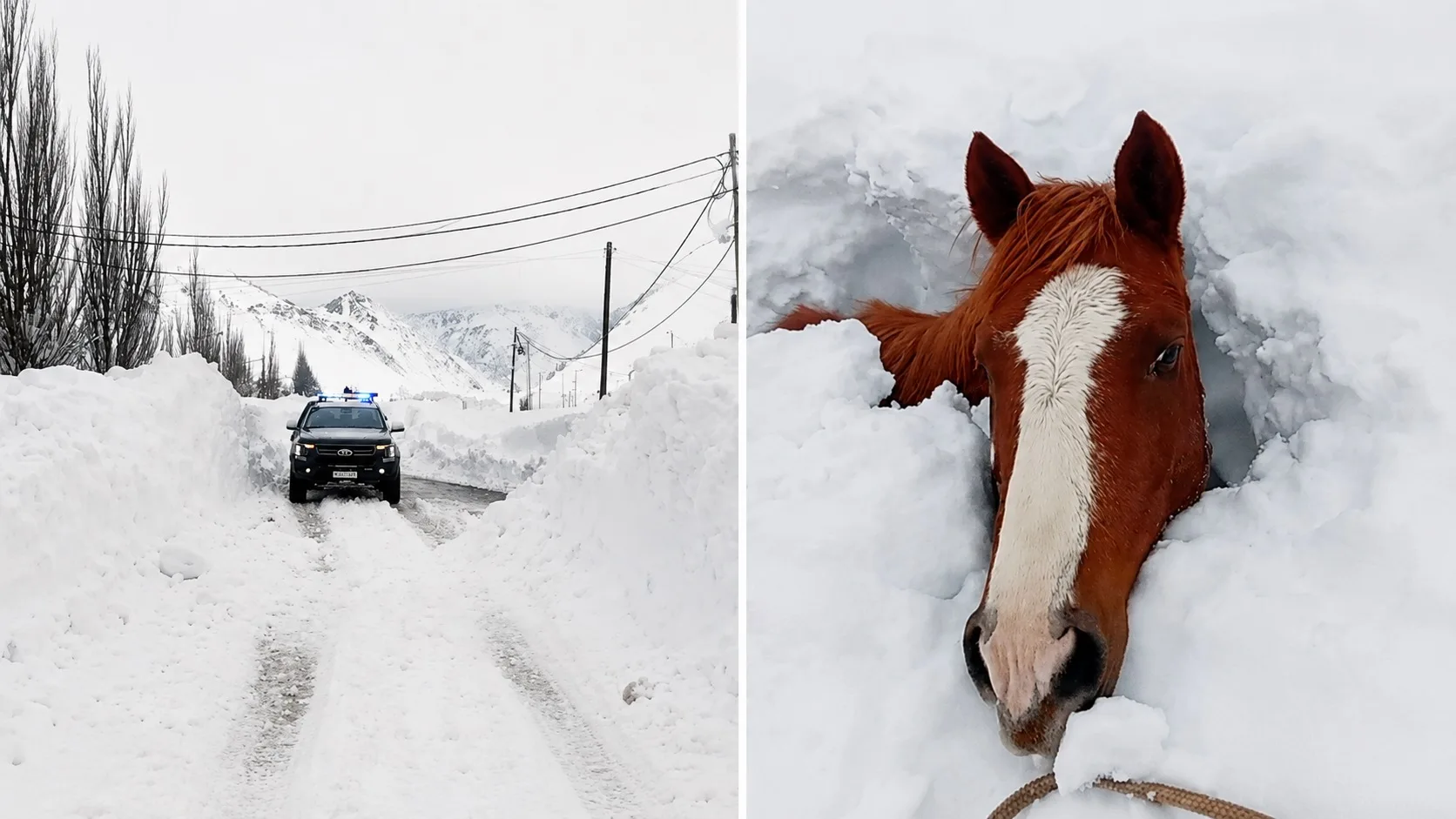 Fotos da neve nos Andes 