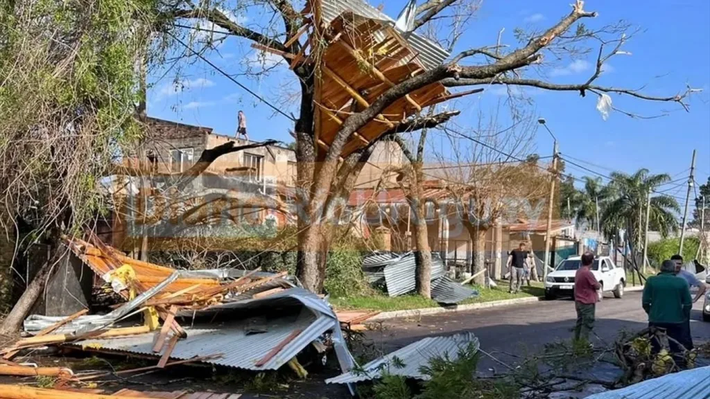 Temporais com vento destrutivo causam estragos também na Argentina