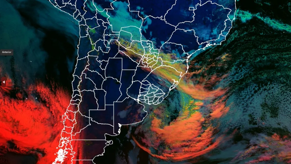 Frente fria avança com chuva na dianteira da nova massa de ar frio