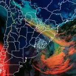 Frente fria avança com chuva na dianteira da nova massa de ar frio