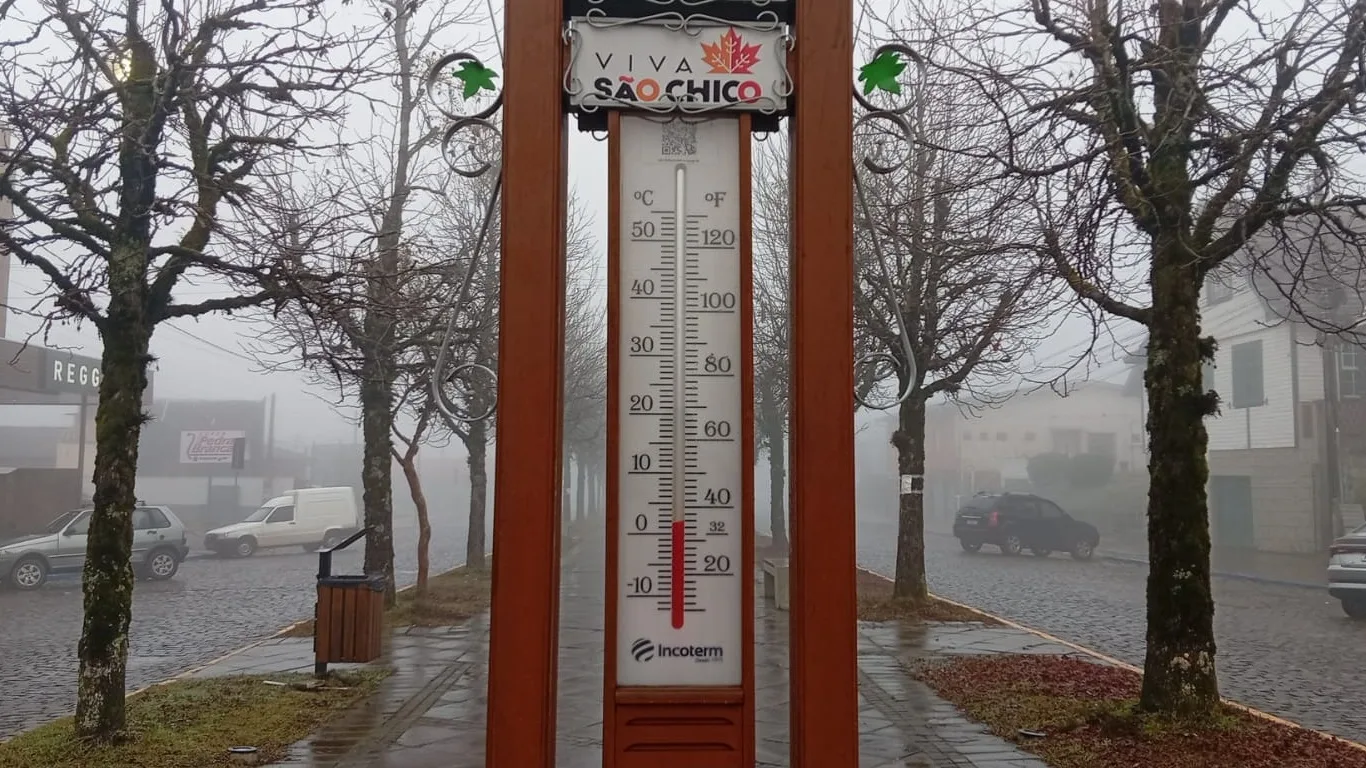 Foto mostra tarde de frio em São Francisco de Paula 