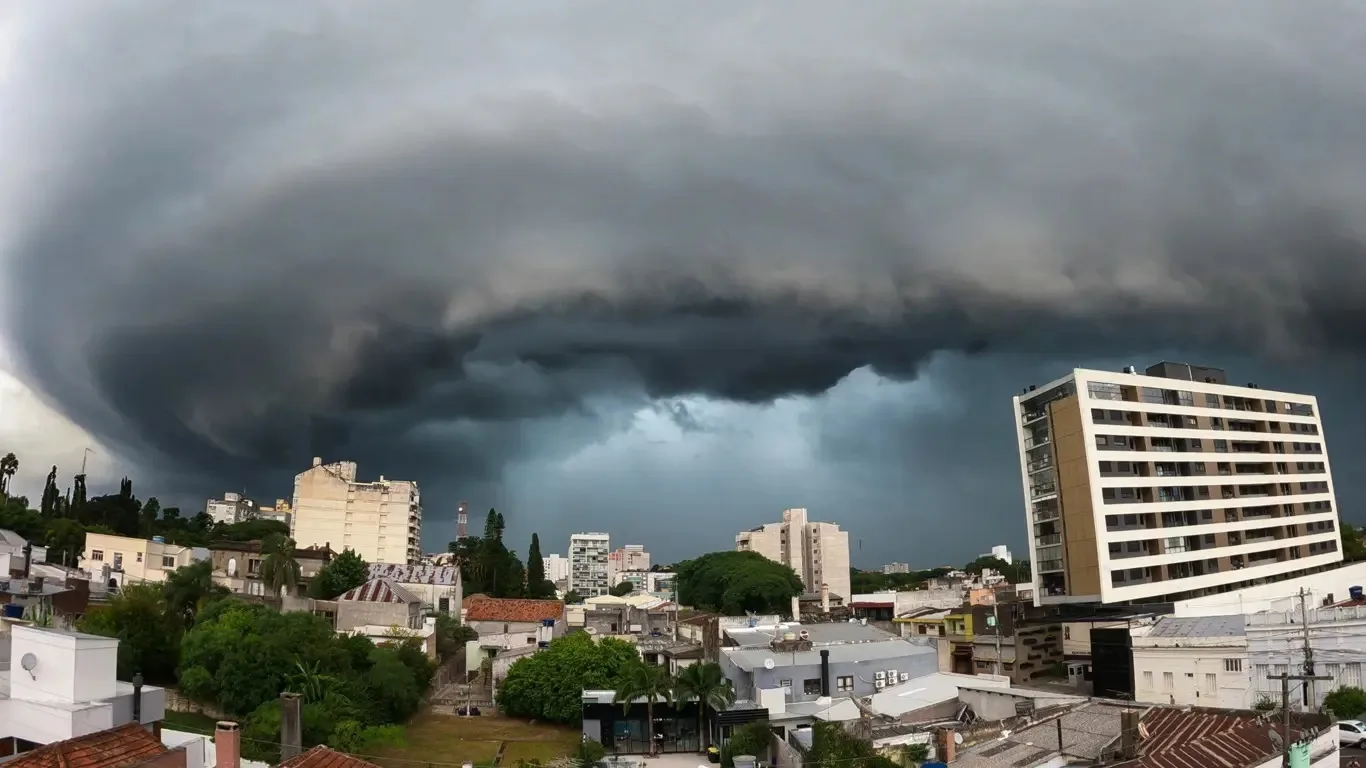 Foto mostra temporais na fronteira