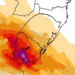 Risco crítico de granizo médio a grande na Argentina e Uruguai