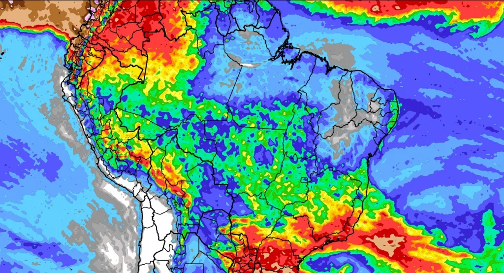 Previsão do tempo: tendência de chuva para dez dias no Brasil
