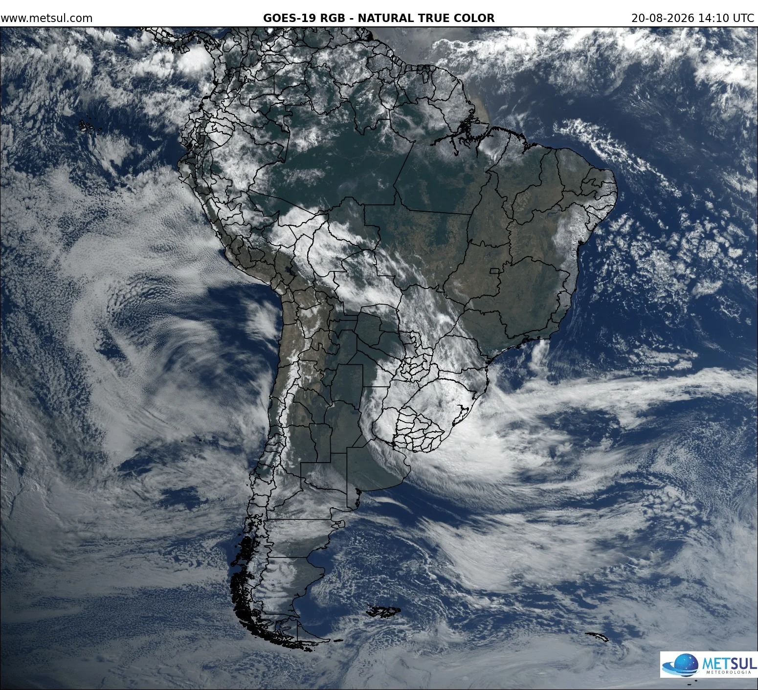 Imagem de satélite do ciclone 