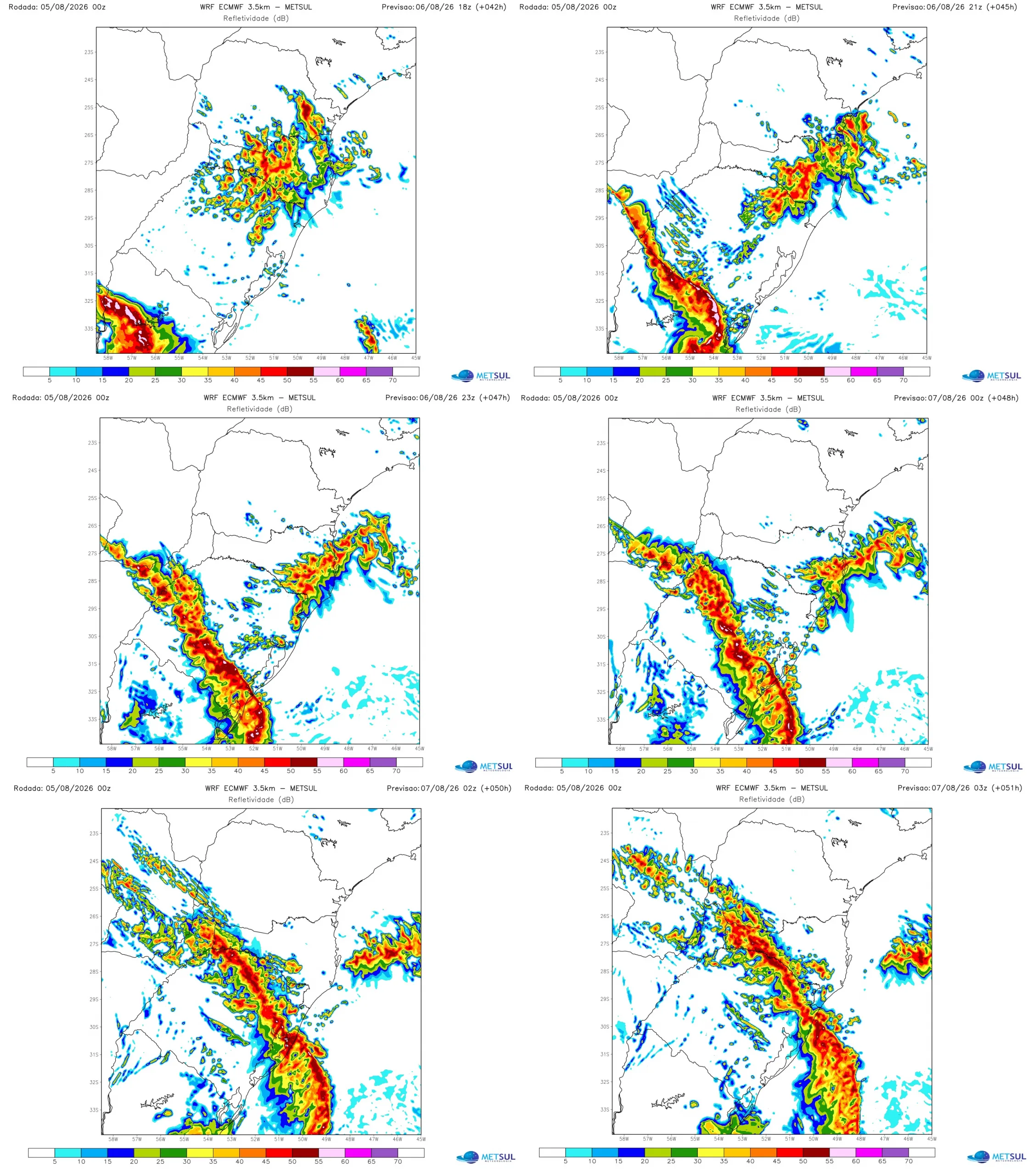 Mapas da linha de instabilidade do ciclone