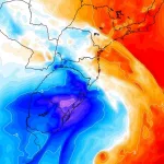 Duas massas de ar frio alcançam o Brasil após o ciclone bomba