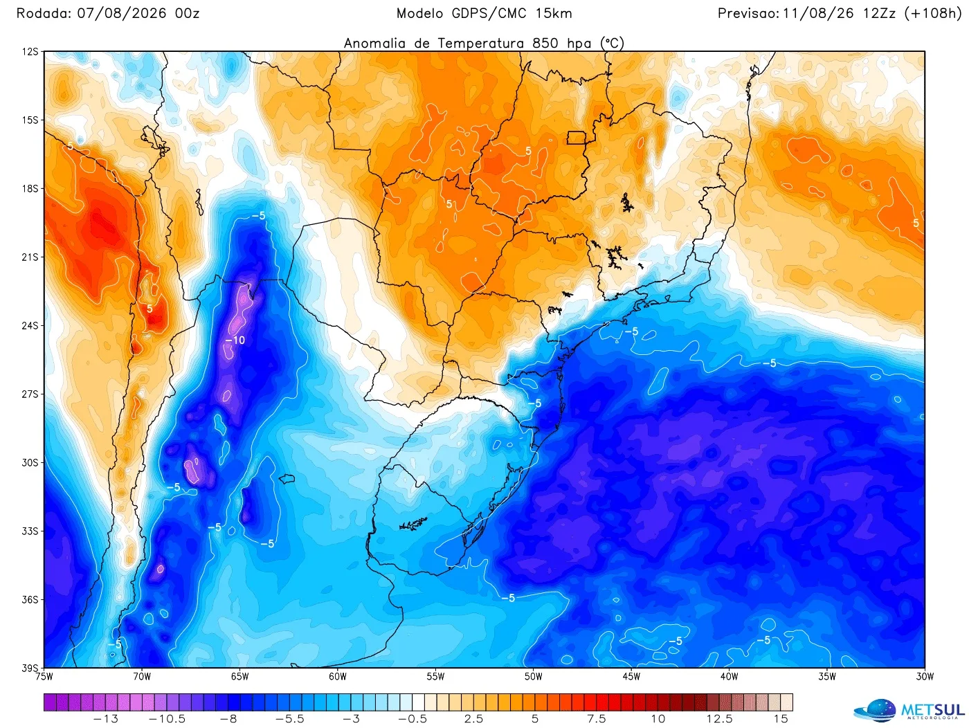 Massa de ar frio atingirá áreas perto da costa no Sudeste