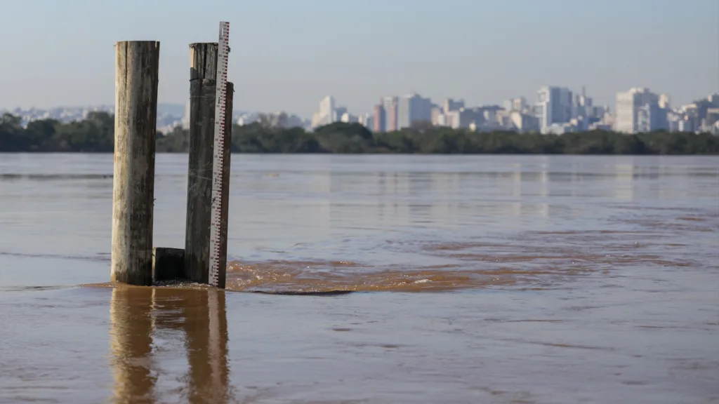 Guaíba retoma baixa após breve repique por frente fria