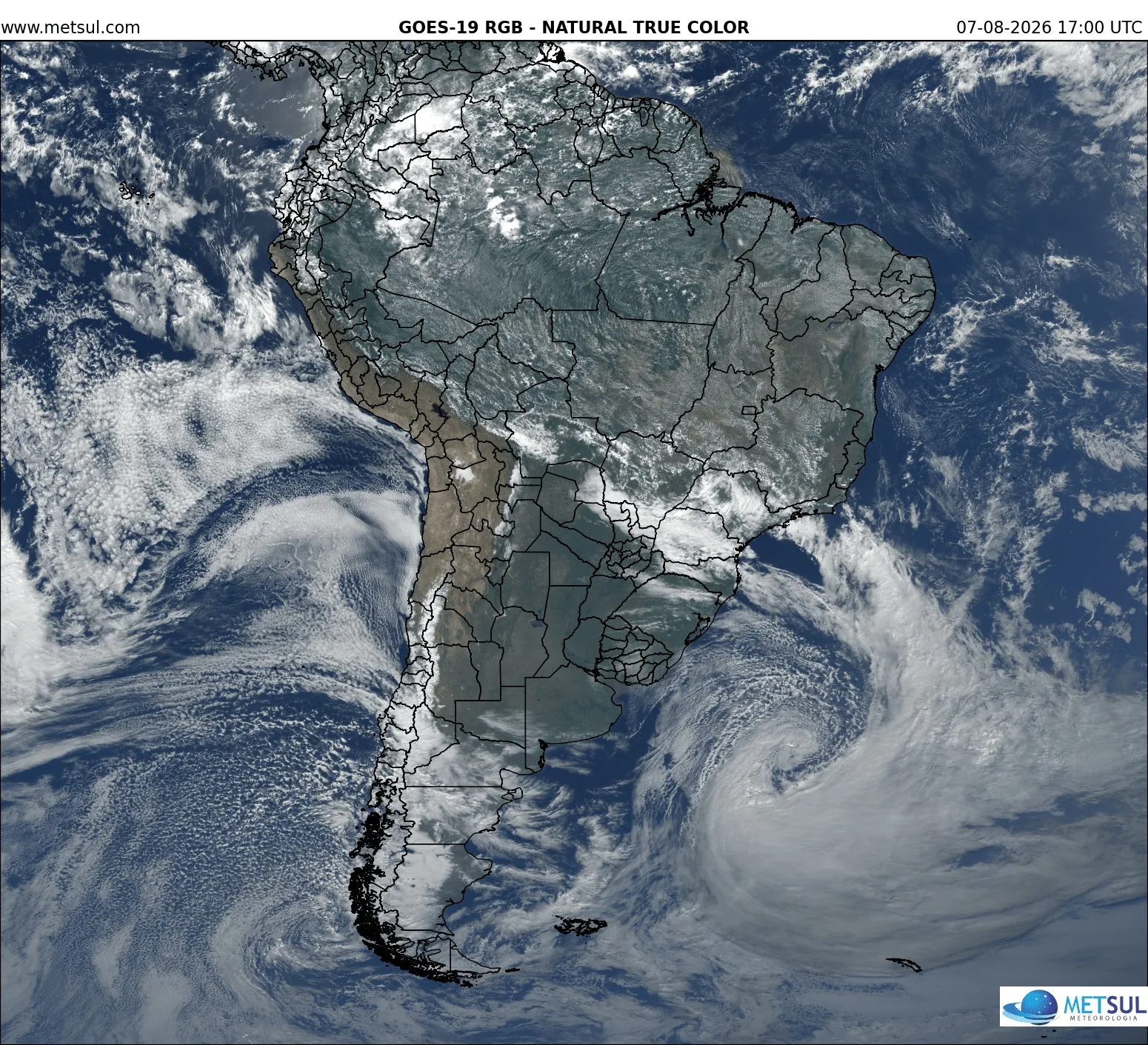 Imagem de satélite do ciclone