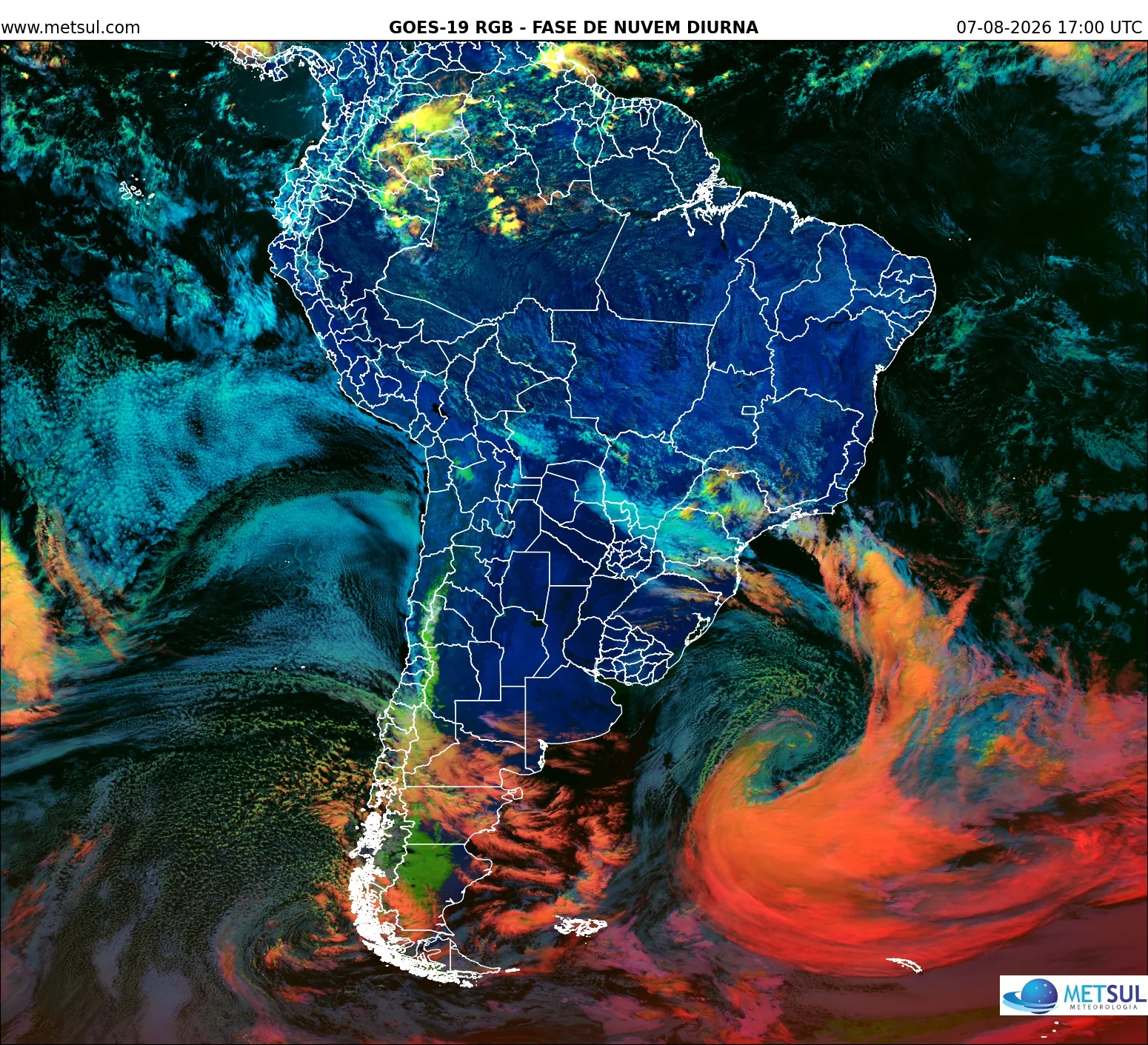 Imagem de satélite do ciclone