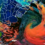 Satélite registra o ciclone bomba no Atlântico Sul; veja as imagens