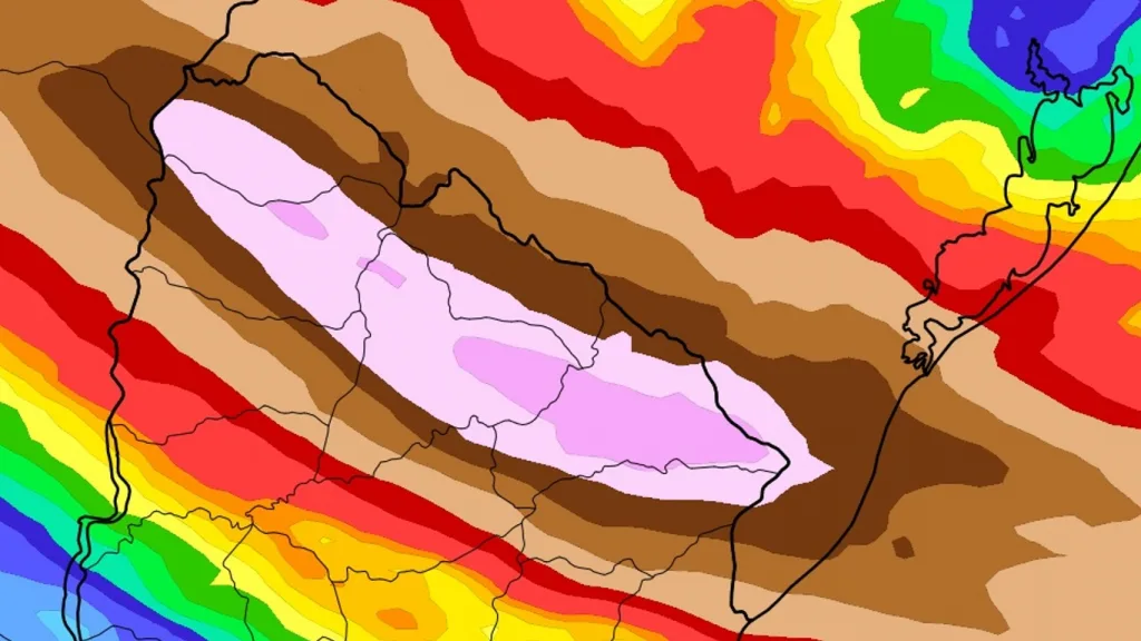 Meteorologia do Uruguai emite alerta de chuva volumosa e temporais