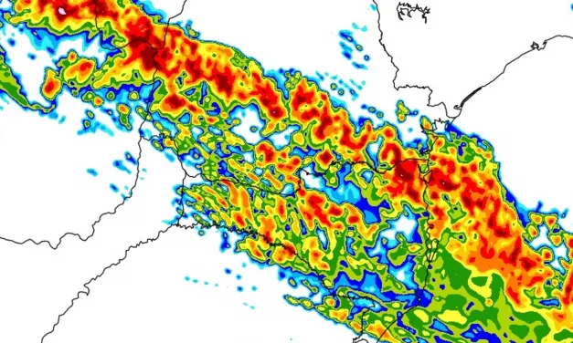 Frente fria vai trazer nova rodada de temporais no Sul do Brasil